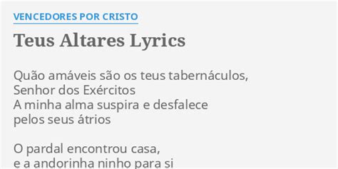 TEUS ALTARES Vencedores por Cristo LETRA.